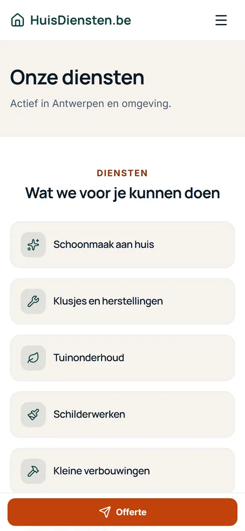Diensten op een gsm